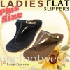 PlusSize Women Flat Slipper- PS-833-6 BLACK Colour Plus Size Shoes