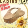 PlusSize Women Flat Slipper- PS-833-8 TAN Colour Plus Size Shoes