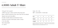 63000 Adult T-Shirt (150gsm) Round Neck Shirt Uniform & Caps