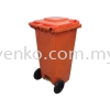 KBM 120L Orange Recycle Mobile Garbage Bin (Plastic / Metal) Recycle Mobile Garbage Bin