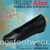 Express Polo PlusSize Women 1 inch Wedges Shoes-SL-11207-PU/BLACK Colour Plus Size Shoes