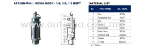 SS304 Mini Safety Valve 4~10bar BSPT1/4"~1/2" E-SHOPPING