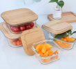 Wooden Glass Lunch Box - LB 8180 Lunch Box & Cutlery Set Drinkware & Container  Corporate Gift