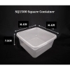 SQ1500 Square Disposable Plastic Food Container, 50 pcs +- Food Box / Lunch Box / Bento 