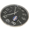 Telesonic Black Dial Silver Plastic Case Sweep Movement Wall Clock Q0676-3 TELESONIC Wall Clocks