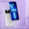 F-808 POWERLINE - POWERBANK WITH 4 DETACHABLE BUILT IN CABLE & MOBILE STAND - 10000mAh PowerBank
