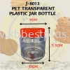 J-8013 PET TRANSPARENT PLASTIC JAR BOTTLE J/SY PLASTIC BOTTLE /BALANG