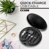 CC20B MULTICABLE 5 IN 1 - 3A FAST CHARGE USB CABLE WITH SIM CARD STORAGE & HANDPHONE STAND Cable