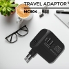 MC804 TRAVEL ADAPTOR - 2 USB + 1 TYPE-C PORT - 3.0A FAST CHARGE Travel Products