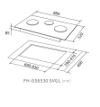 Kitchen Gas Hob With 2 Different Burner Size (FH-GS6530SVGL)