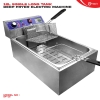 12L Single Long Tank Deep Fryer Electric Machine Double Basket Deep Fryer