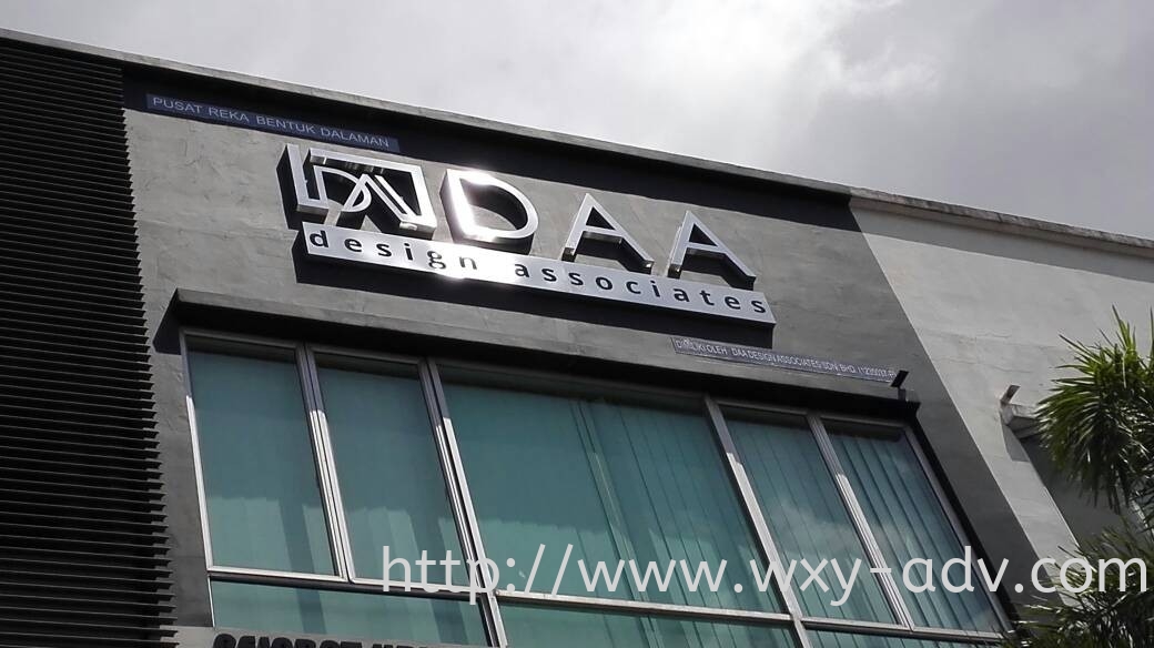 DAA Design Associates Stainless 白钢立体字招牌 不锈钢3D立体招牌 柔佛,新山,马来西亚 Johor ...