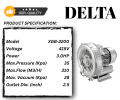 DELTA VORTEX BLOWER High Pressure Ring Blower XGB-2200 2200W 3.0HP 2800(r/min) 415V Three Phase C013 Others