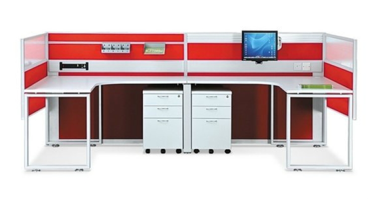 2 Pax U Shape Desking System workstation