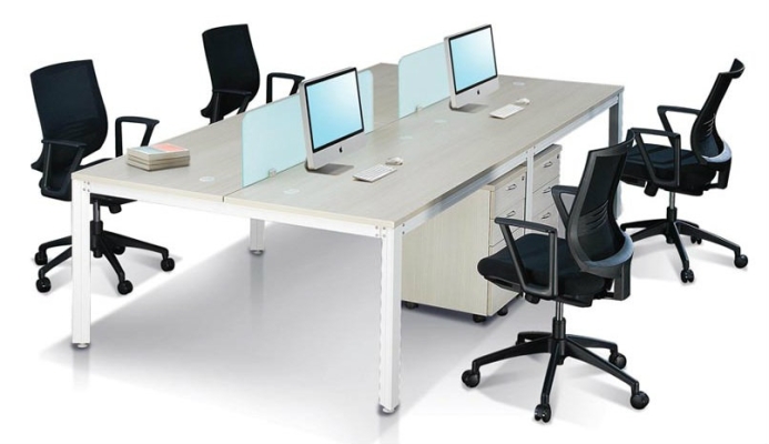 AIM Desking System-C4-Glass-White-V