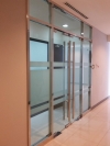 Stainless steel frame tempered glass entrance door Tempered glass door with stainless steel frame Office Renovation