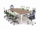 Rectangular 8 x 4 meeting table with white rumex metal leg Meeting table