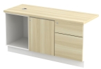 Side Cabinet with Open Shelf + Swinging Door+ Fixed Pedestal (AIM1226E) Office Filing Cabinet