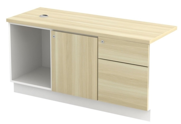 Side Cabinet with Open Shelf + Swinging Door+ Fixed Pedestal (AIM1226E)