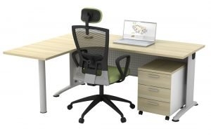 L Shape table with white leg BL1815M