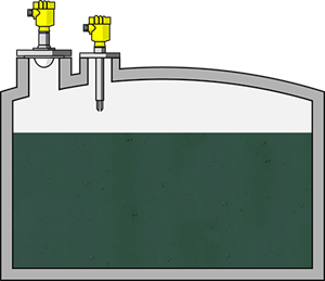 Level measurement and point level detection in bulk storage tanks