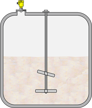 Level measurement in the diazotization vessel