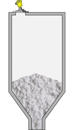Level measurement in the flour silo