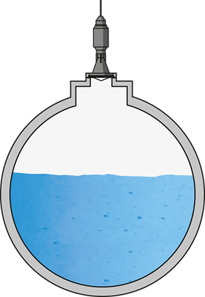 Level measurement in the process water tank