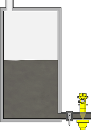 Density measurement in mud tanks