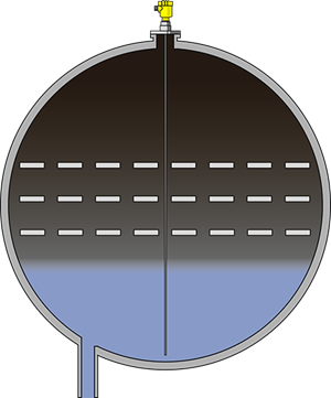 Interface measurement in the secondary desalter