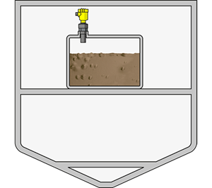 Level measurement in tanks with grey or black water