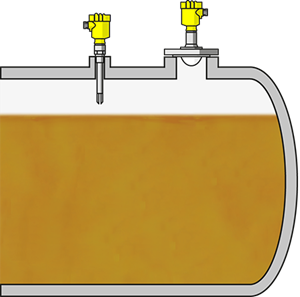 Level measurement and point level detection in tanks for liquid fuels