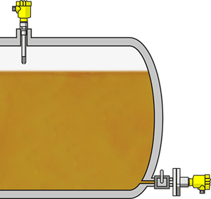 Level measurement and point level detection in tanks for liquid fuels