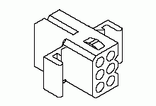 Molex 1.57mm Diameter Standard .062" Pin and Socket Receptacle Housing, 6 Circuits, without Mounting Ears,