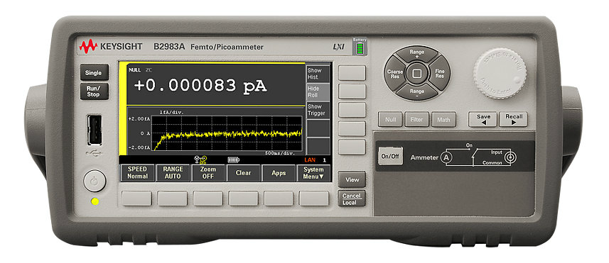 keysight femto/picoammeter, 0.01fa, battery, b2983a