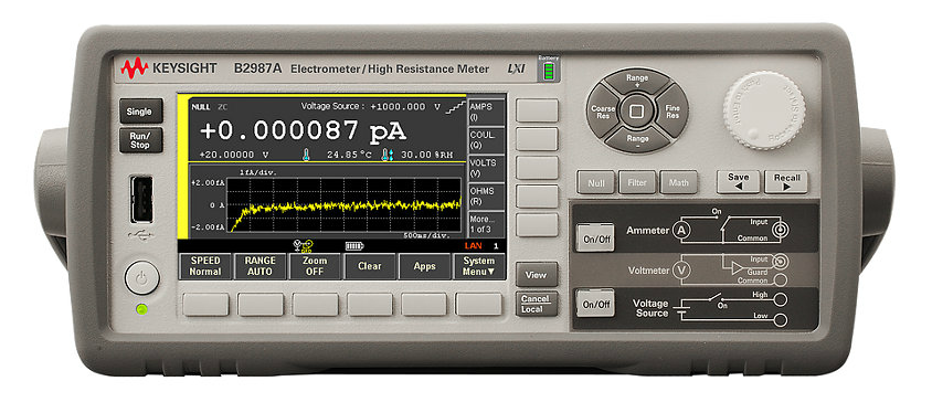 keysight electrometer/high resistance meter, 0.01fa, battery, b2987a