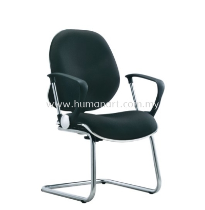 REGIS (B) EXECUTIVE VISITOR FABRIC OFFICE CHAIR C/W CHROME TRIMMING LINE