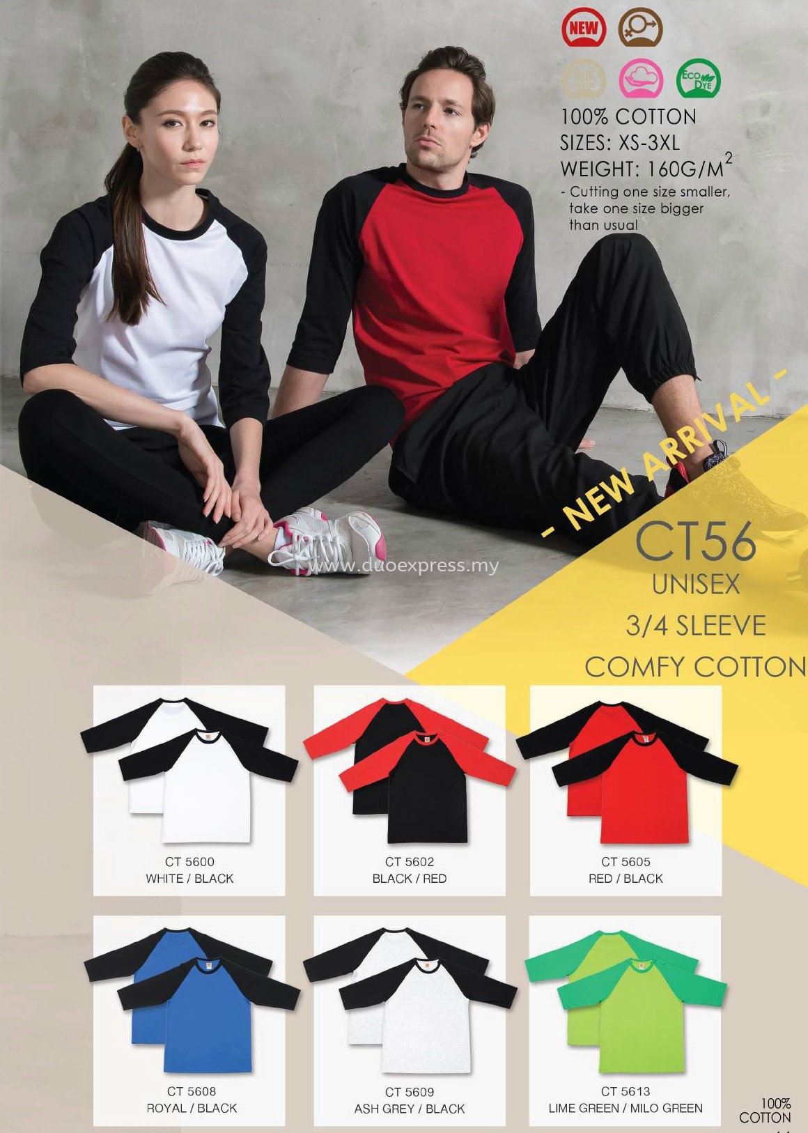 Roundneck Cotton T-Shirt ( Raglan )CT-56