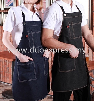 Denim Full Apron with button