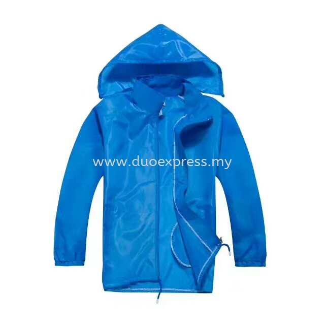 Lightweight Hooded Windbreaker Jacket Royal Blue