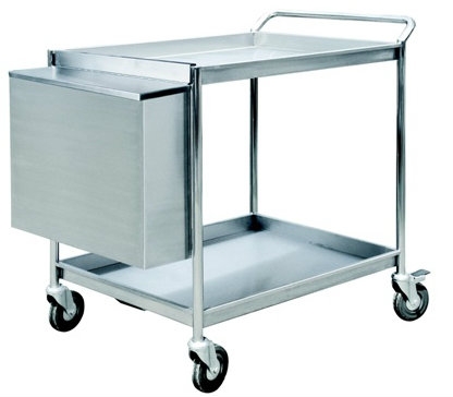 EH Stainless Steel 2 Tiers Trolley c/w Hanging Bin 1107