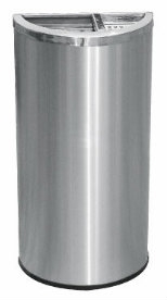 EH Stainless Steel Semi Round Bin c/w 1/3 Ashtray 2/3 Open Top