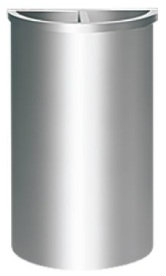 EH Stainless Steel Semi Round Bin 1/2 Ashtray 1/2 Open Top