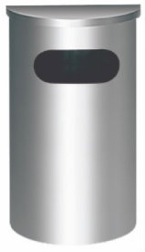 EH Stainless Steel Semi Round Bin c/w Flat Top