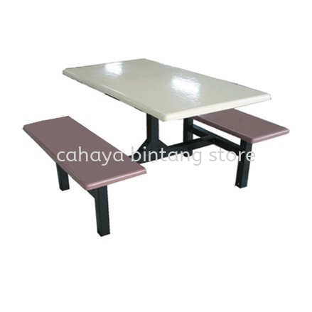 4 SEATER FIBREGLASS TABLE WITH BENCH (GREY) - canteen table set/ fibreglass table kuchai lama | canteen table titiwangsa | top 10 best canteen table