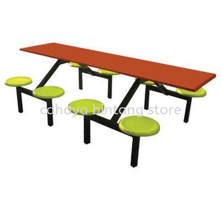 8 SEATER RECTANGULAR FIBREGLASS TABLE WITH STOOL - canteen table set/ fibreglass table balakong | canteen table ukay perdana | top 10 most popular canteen table