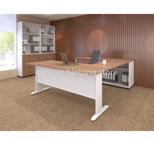 JOY EXECUTIVE OFFICE TABLE/DESK & MOBILE PEDESTAL MJ 88 (L) - Executive Office Table KL Gateway | Executive Office Table Ulu Kelang | Executive Office Table Cheras