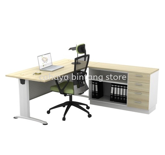 BERLIN WRITING OFFICE TABLE C/W SIDE CABINET ABT 188 + AB YOP 7124 - Writing Office Table Dataran Sunway | Writing Office Table Dataran Sunway | Writing Office Table Sri Petaling