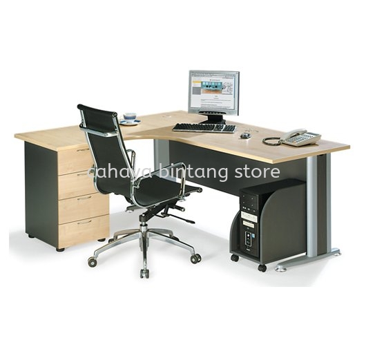 TITUS EXECUTIVE OFFICE TABLE/DESK L-SHAPE FIXED PEDESTAL ATL1815D (Inner View) - Executive Office Table Subang | Executive Office Table Subang Jaya | Executive Office Table Semenyih