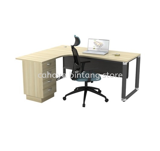 PYRAMID MEJA PEJABAT/TULIS EKSEKUTIF BERBENTUK L & LACI 4D OML 1815 4D (L)  - Executive Office Table Bukit Damansara | Executive Office Table Damansara Jaya | Executive Office Table Chan Sow Lin